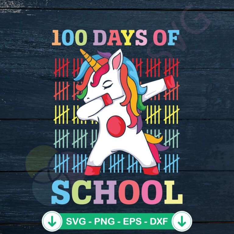 100 Days of School Unicorn svg file for cricut, cutting file