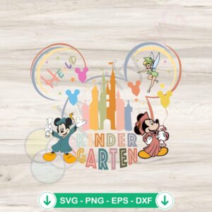 Hello Kindergarten Disney Mickey and Friends SVG file for cutting machines