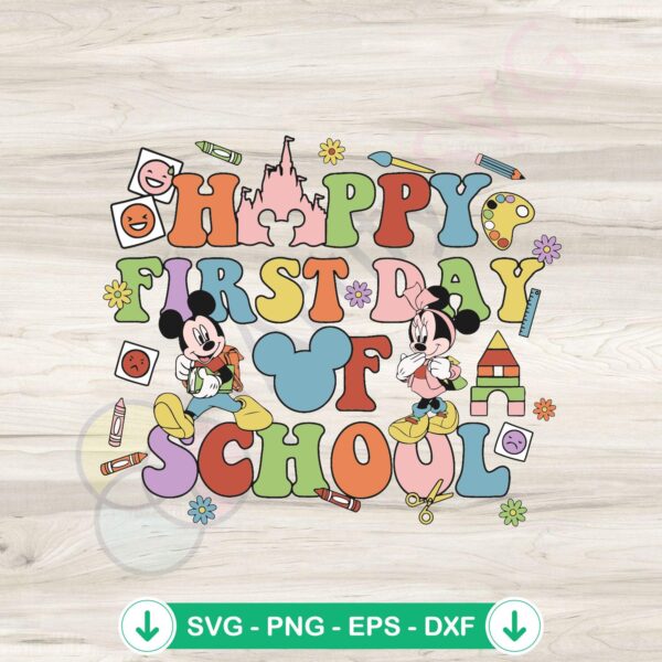 Disney First Day of School SVG file for cutting machines