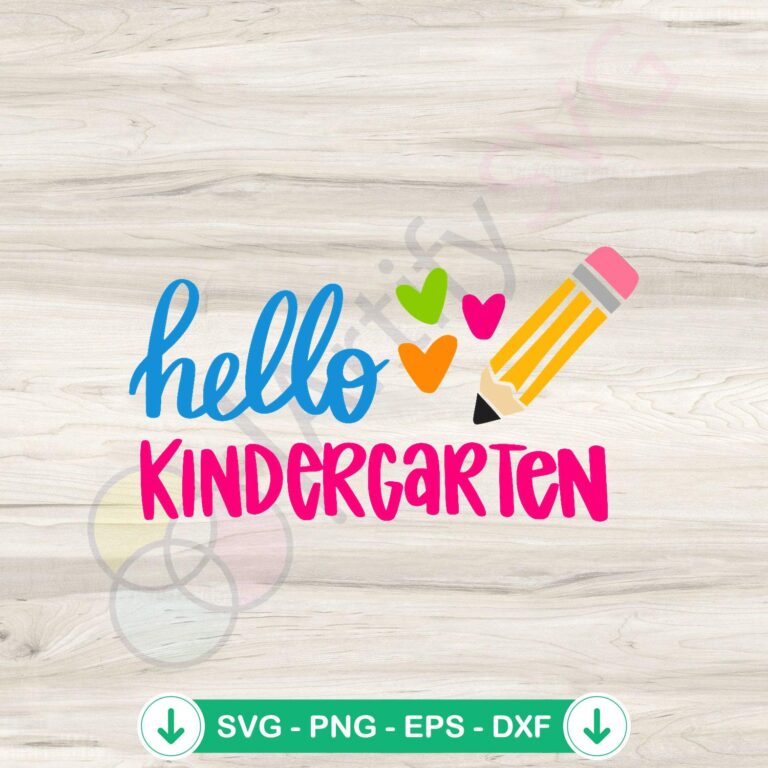Colorful Hearts SVG Silhouette Cricut Files for Hello Kindergarten 2 Colorful Hearts svg file for Cricut cutting machine