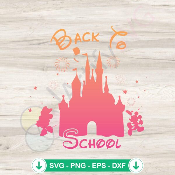 Disney Castle SVG file featuring Mickey and Minnie Mouse cut files.