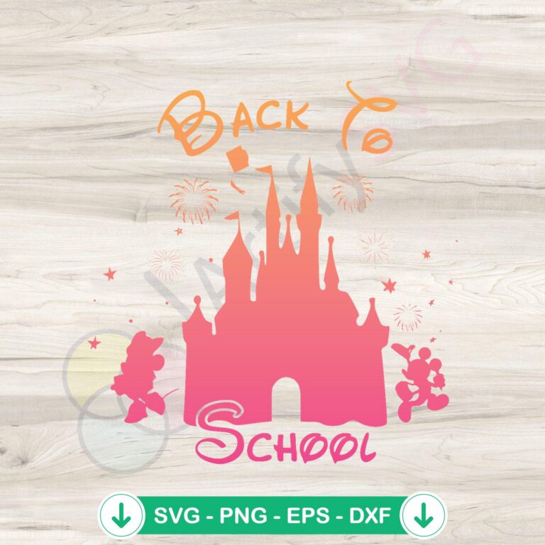 Disney Castle Mickey And Minnie Mouse Back to School SVG Clipart 2 Disney Castle SVG file featuring Mickey and Minnie Mouse cut files.