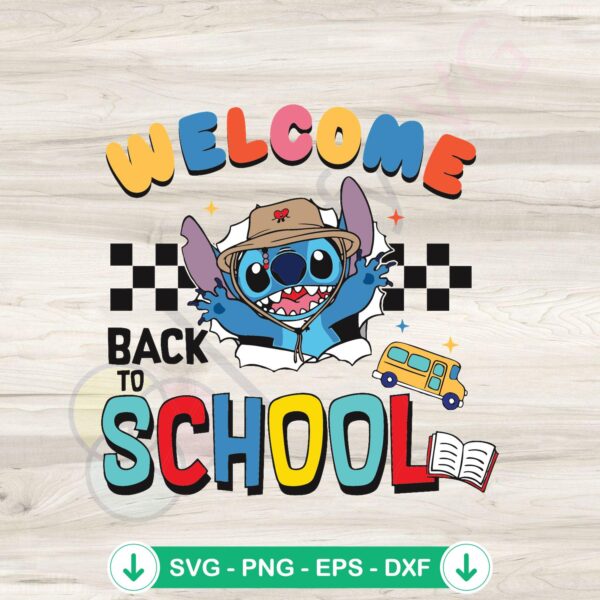 Disney Stitch Back to School SVG file for Cricut cutting