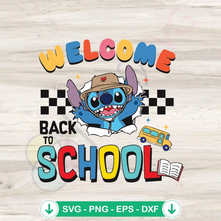 Disney Stitch Back to School SVG file for Cricut cutting