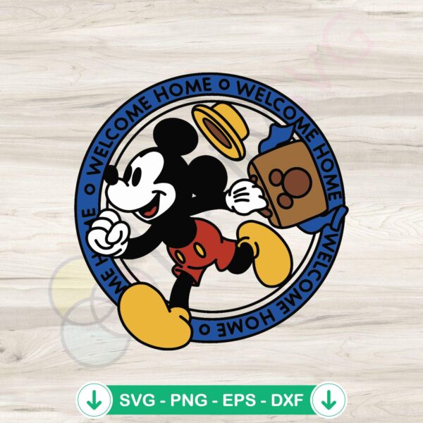 Welcome Home Mickey SVG file for Cricut cutting machine