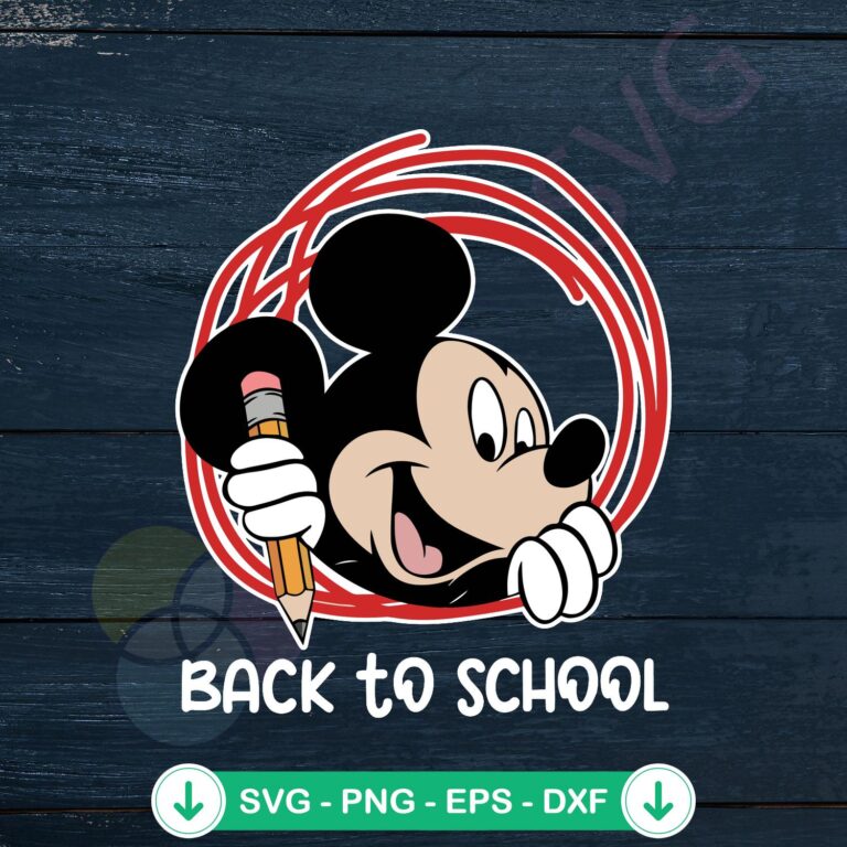 Mickey Back To School SVG: Disneyland Themed Instant Download 2 Mickey Back To School SVG file for cricut cutting machine