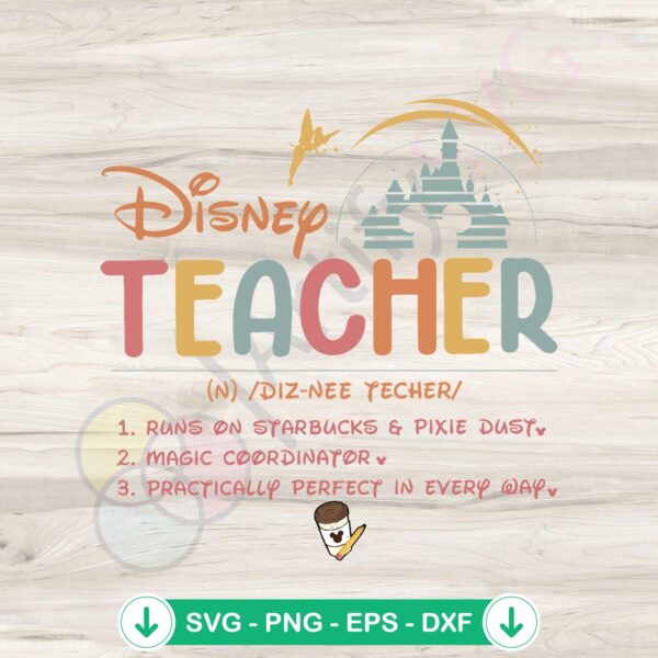 Disney Teacher Definition SVG file for Cricut cutting machine
