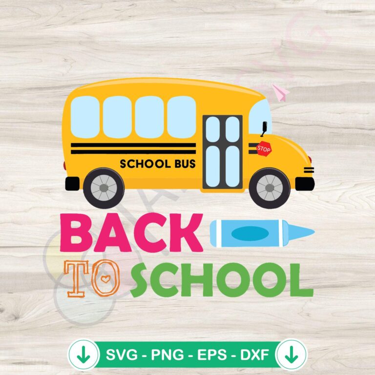 School Bus Teacher SVG | Cool Back-To-School Clipart Digital Download 2 School Bus Teacher SVG file for Cricut cutting machine