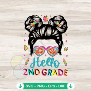 Messy Bun Back To School SVG file for cricut cutting machine