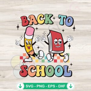 Retro Back To School SVG file for kids, cricut svg cutting file