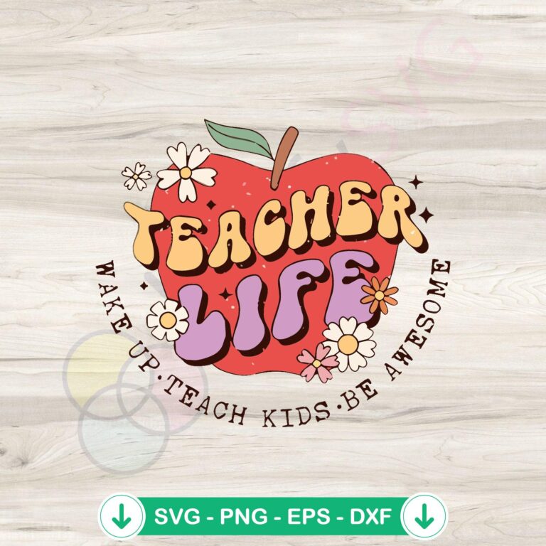 Wake Up Teach Kids Be Awesome SVG - Teacher Life Digital Download' 2 Wake Up Teach Kids Be Awesome svg file for cricut svg cutting file