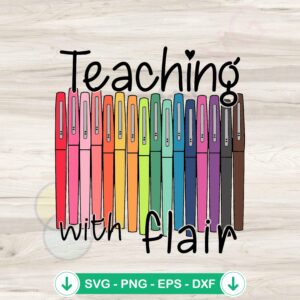 Teaching With Flair svg file for cricut svg cutting file