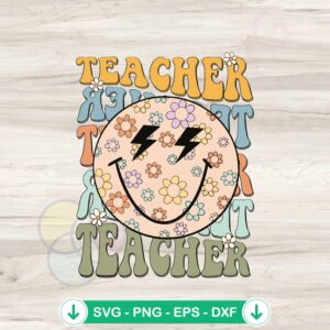 Retro Teacher Back To School SVG file for Cricut cutting