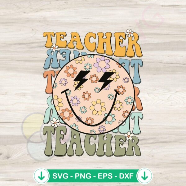 Retro Teacher Back To School SVG file for Cricut cutting