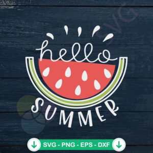 Hello Summer Watermelon SVG file for Cricut cut files