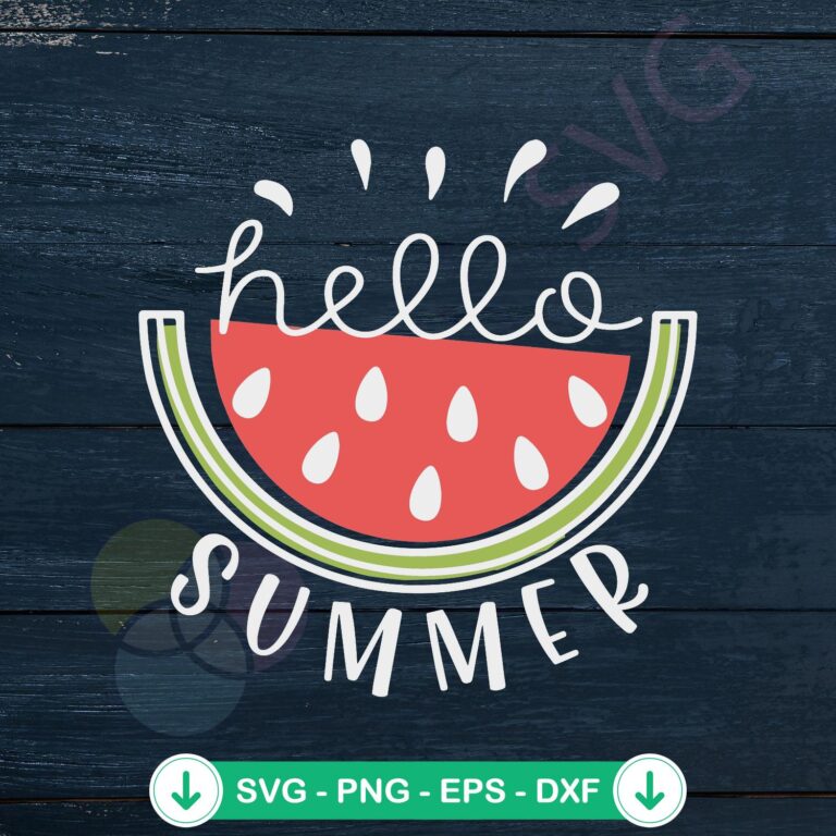 Hello Summer Watermelon Last Day Of School SVG Clipart - Fun End-of-Year Graphics 2 Hello Summer Watermelon SVG file for Cricut cut files