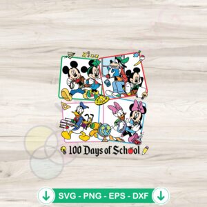 Retro Disney Teacher SVG file for 100 Days of School - cricut svg cutting file