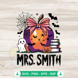 Spooky Teacher Apple Halloween SVG file for cutting machines