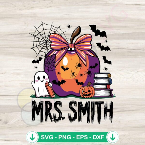 Spooky Teacher Apple Halloween SVG file for cutting machines