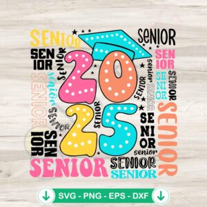 Groovy Senior 2025 graduation svg file for cutting machines