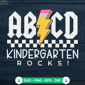 Retro ABCD Kindergarten Rocks SVG file for Cricut cutting