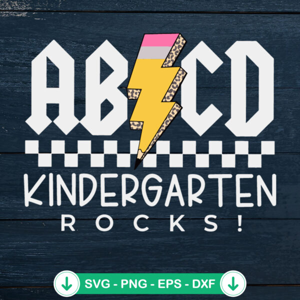 Retro ABCD Kindergarten Rocks SVG file for Cricut cutting