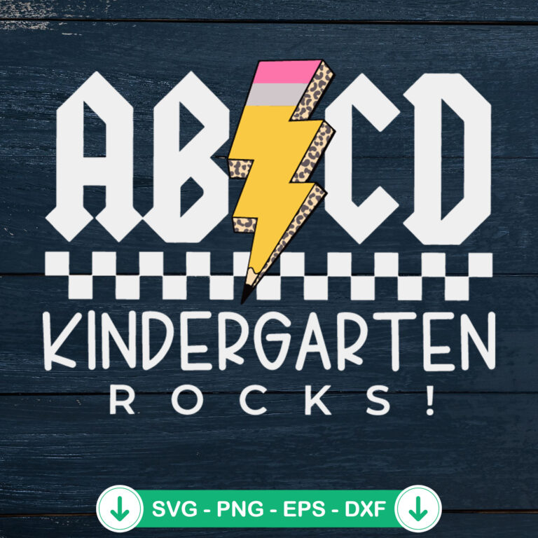 Retro ABCD Kindergarten Rocks SVG - Digital Download 2 Retro ABCD Kindergarten Rocks SVG file for Cricut cutting