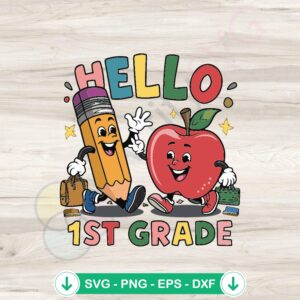 Happy First Grade SVG file for Cricut cutting machine