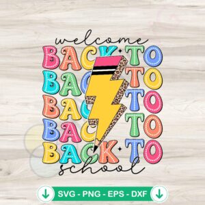 Back to School Pencil Lightning SVG file for cricut cutting machine