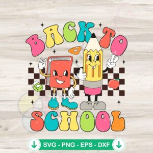 Checkered back to school pencil svg file for cricut cutting