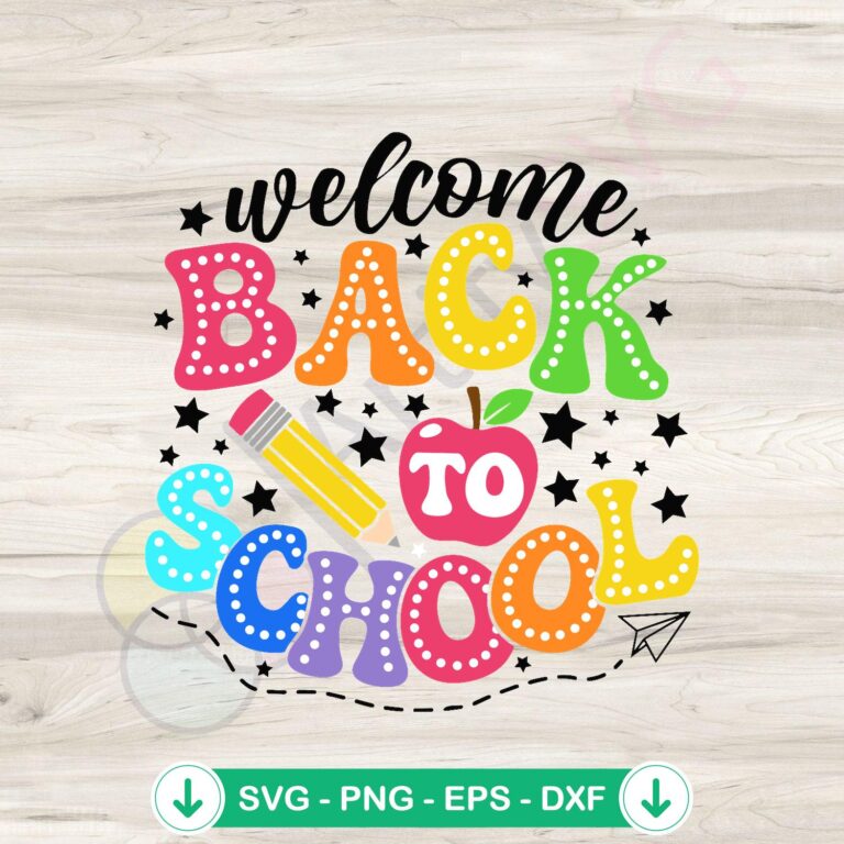 Retro Back to School Student SVG Instant Download - Welcome Back Design 2 Retro Back to School Student SVG file for crafting