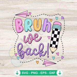 Retro checkered pencil svg file for back to school crafts