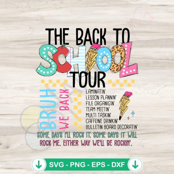 Back To School Tour SVG file for cutting machines