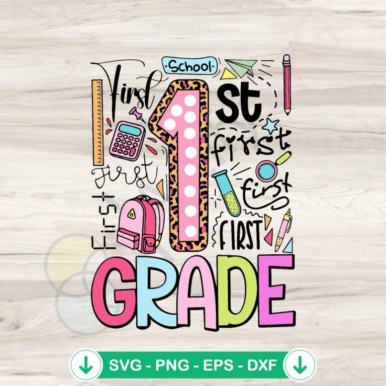 First Grade Back To School Doodle SVG file for cricut