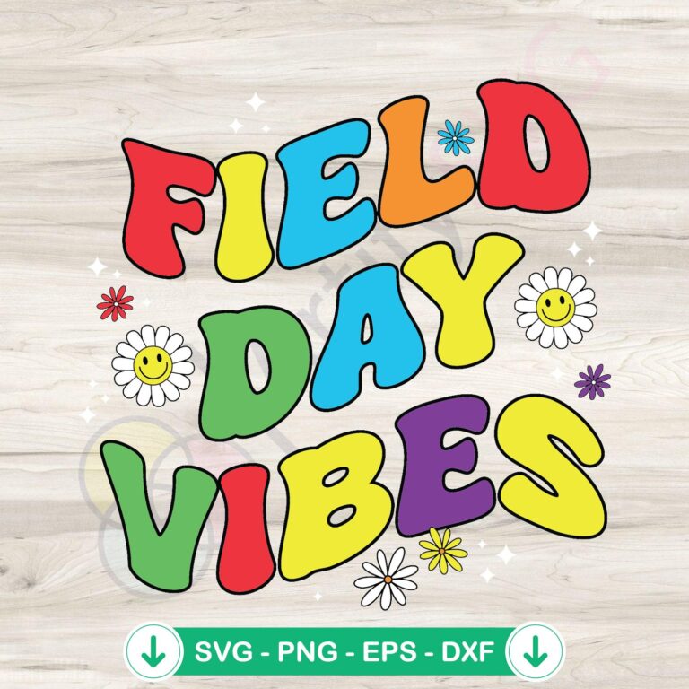 Floral Field Day Vibes Funny Education SVG Clipart: Playful Flower Designs 2 Floral Field Day Vibes SVG file for Cricut cutting machine