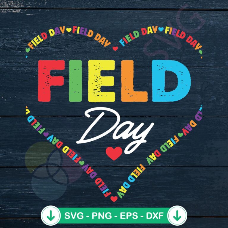 Happy Field Day Heart SVG file for Cricut cutting machine