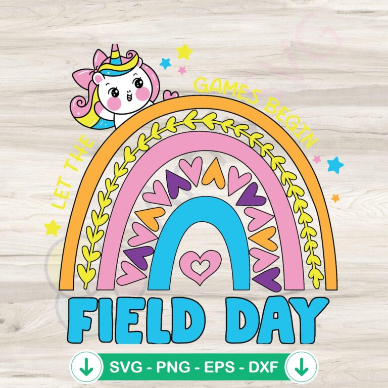Let The Games Begin Field Day Rainbow SVG - Instant Download 2 Let The Games Begin Rainbow SVG file for cutting machines