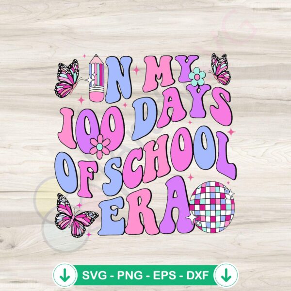 In My 100 Days Of School Era Disco Ball SVG file for cutting machines