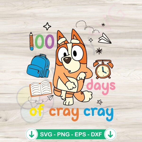 Retro 100 Days Of Cray Cray svg file for cricut cutting machine