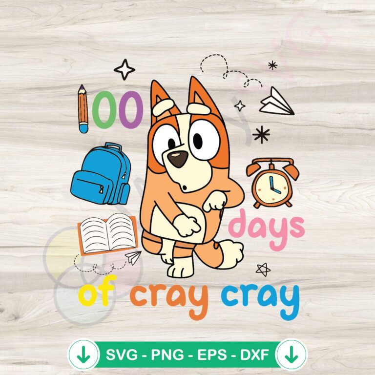 Retro 100 Days Of Cray Cray svg file for cricut cutting machine