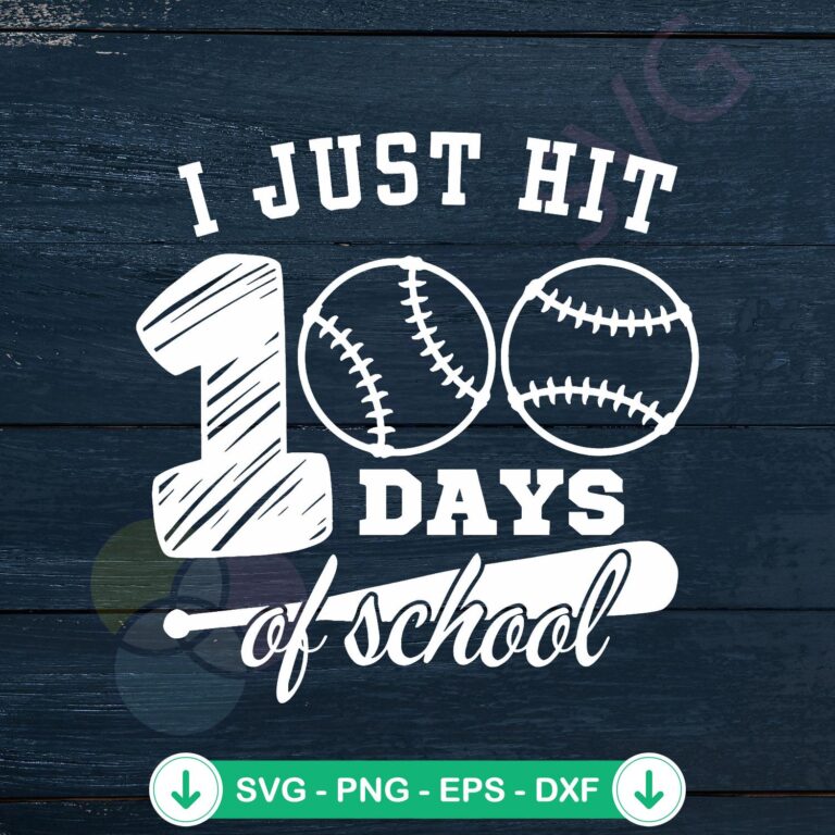 100 Days of School Baseball SVG file for Cricut cutting