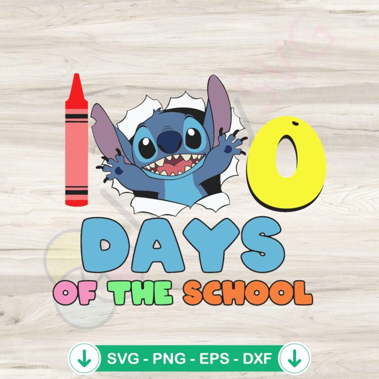 100 Days of School Funny Stitch SVG Instant Download 2 100 Days of School Funny Stitch SVG file for cricut