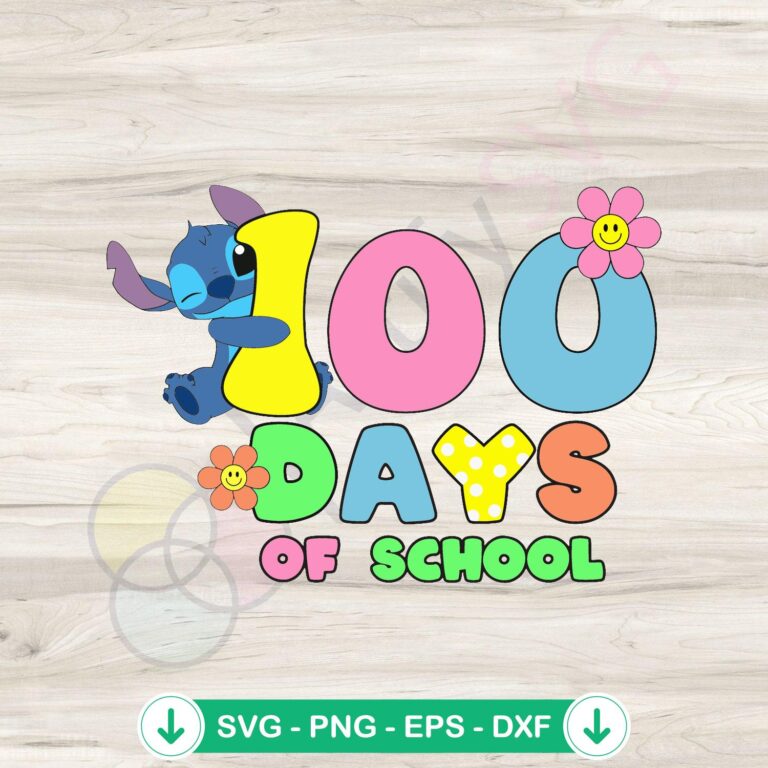 Floral 100 Days of School SVG file for Cricut and cutting machines