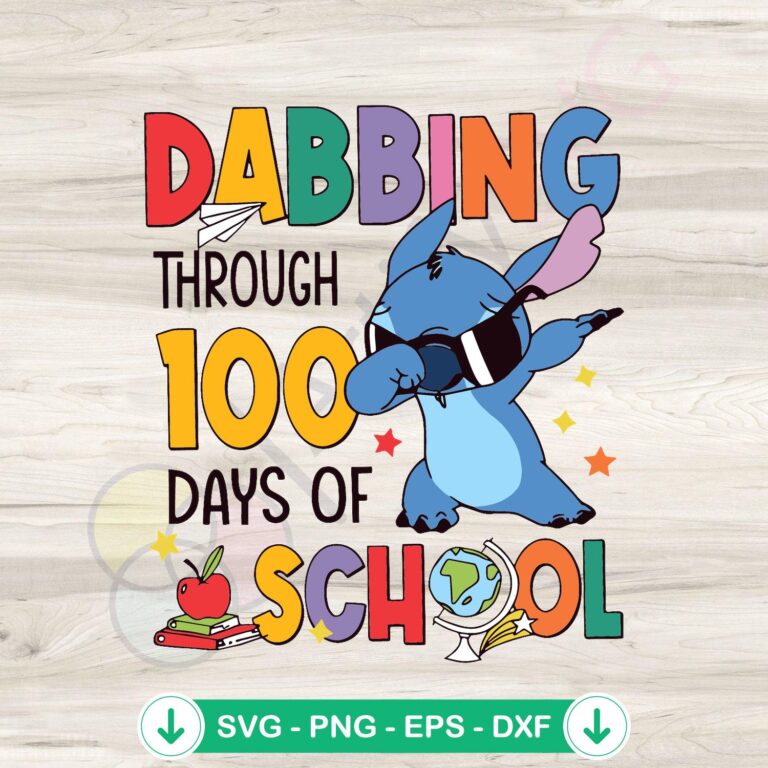 Dabbing 100 Days of School SVG Digital Download - Fun & Festive Design 2 Dabbing 100 Days of School SVG file for cricut cutting machine