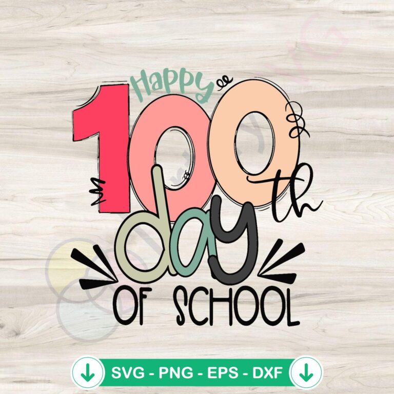 Happy 100th Day of School Back to School SVG Clipart - Fun and Festive Designs for Celebrating the Milestone 2 Happy 100th Day of School svg file for cricut cutting projects