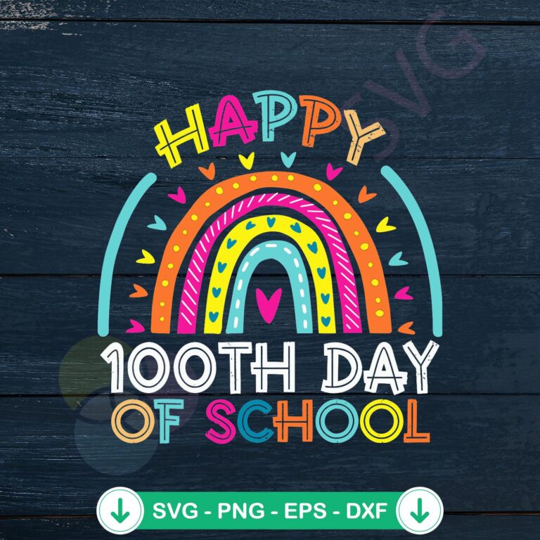 Happy 100th Day of School SVG file for cutting machines