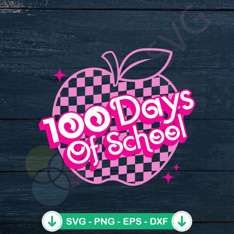 100 Days of School Pink Apple SVG Files for Cricut - Fun Back to School Cut Files 2 100 Days of School Pink Apple SVG file - cricut svg cut file