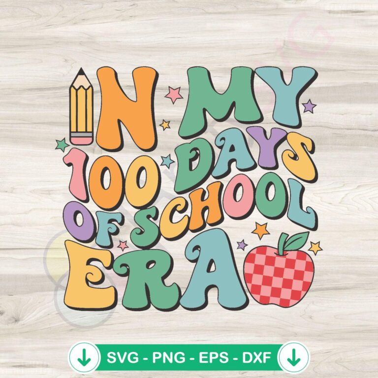 Retro 100 Days of School SVG Files for Cricut - Nostalgic Design Pack 2 Retro 100 Days of School svg file for Cricut cutting machine