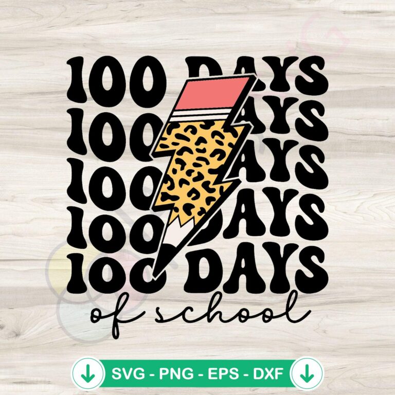 100 Days of School Lightning Bolt SVG Bundle for Cricut 2 100 Days of School Lightning Bolt SVG file for Cricut