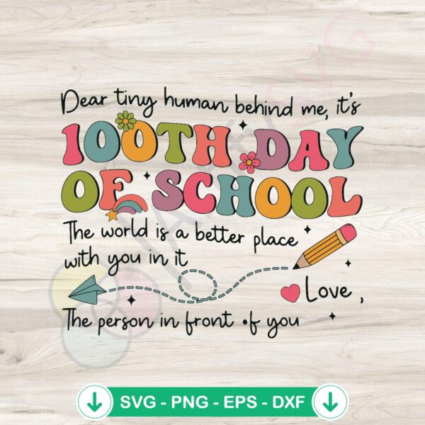 Teacher Dear Tiny Human Behind Me svg file for cricut cut file